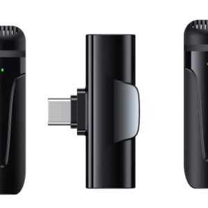 DigiTek (DWM-003) 2 Unit Wireless Microphone & 1 Unit Receiver with Type C, Compatible for Noise Cancellation Mic Suitable for Vlog, YouTube, Live Streaming, Video Recording and More